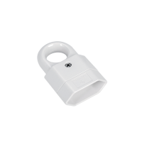 TWO POLE SOCKET WITH HOOK 10A WHITE